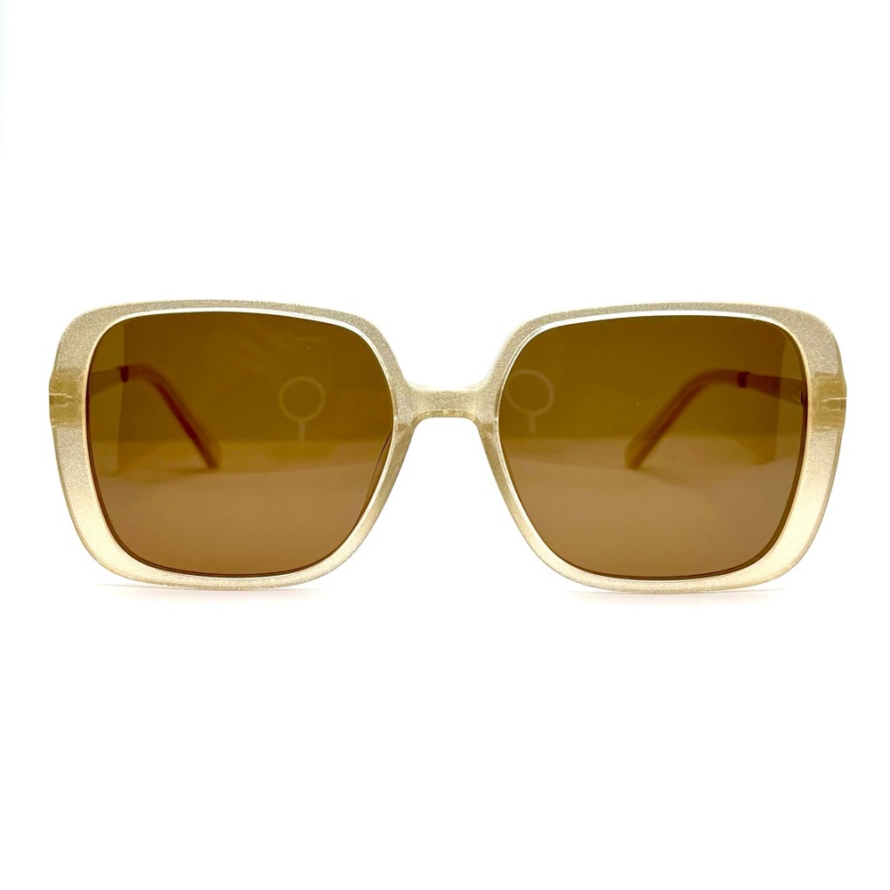 Sanctuary Gold-Toned Square Sunglasses Avery Brown CR39 lens nwt